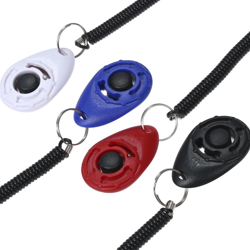 4pcs/set Dog Training Clicker With Elastic Spiral Wrist Band