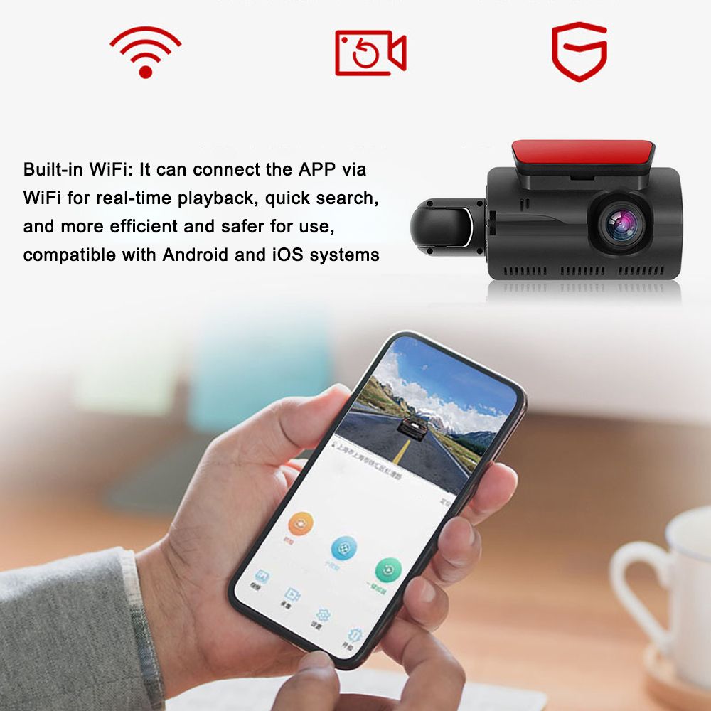 1440P DVR Dash Camera Front & Inside Dual Dashcam 3.5 Inch IPS Screen