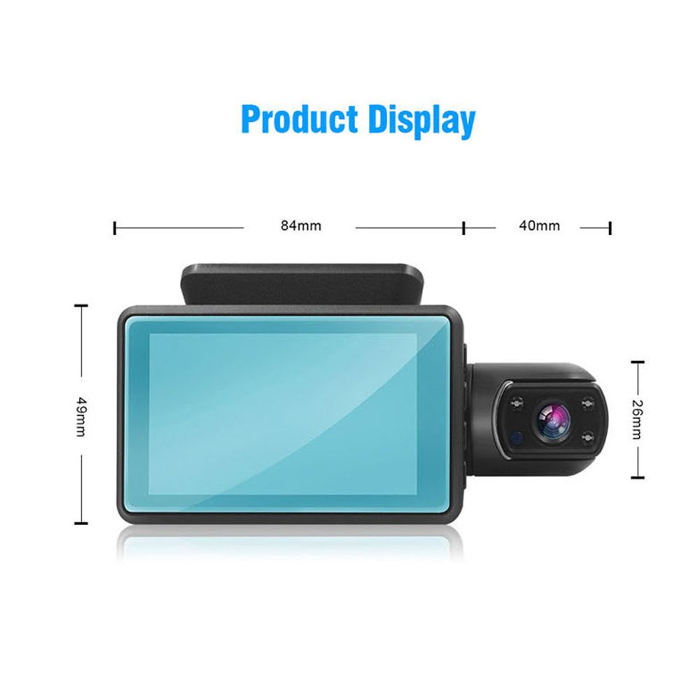 1440P DVR Dash Camera Front & Inside Dual Dashcam 3.5 Inch IPS Screen