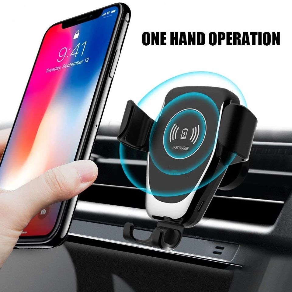 Car Phone Wireless Charger Air Vent With Phone Holder Stand