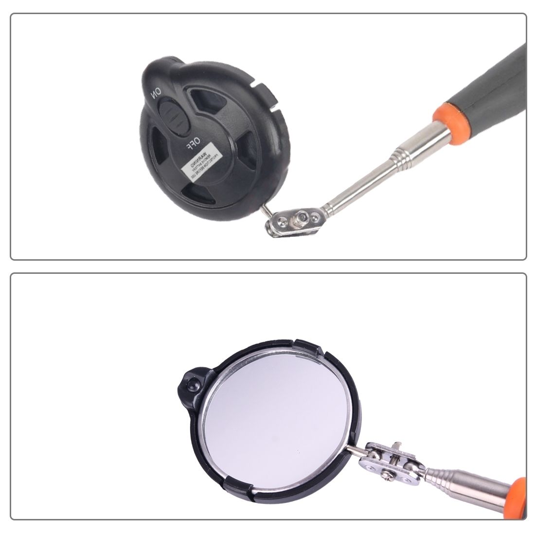 Retractable Vehicle Car Chassis Telescoping Inspection Mirror With 1 PCS 5mm LED Light, Mirror Diameter: 55mm, Max Expanding Length: 940mm