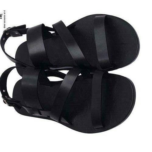 Fashionable Men's Leather Sandal > Black