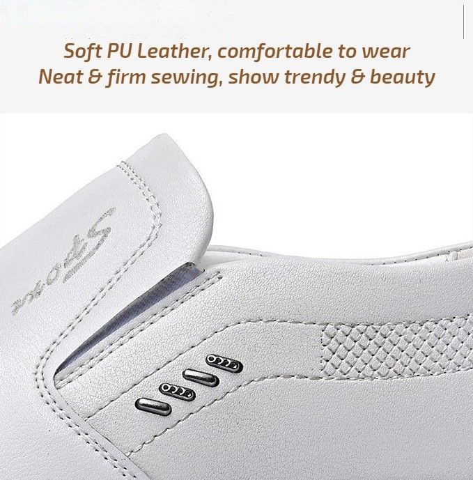 Men's New Fashion Business Casual  Trendy Leather Shoes Breathable Soft - White