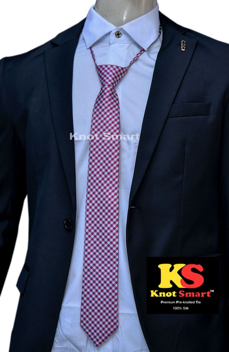 1pc Premium Pre-Knotted 100% Jacquard Silk Fabric Men Tie