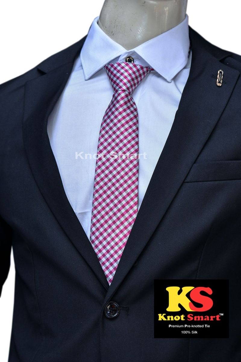 1pc Premium Pre-Knotted 100% Jacquard Silk Fabric Men Tie