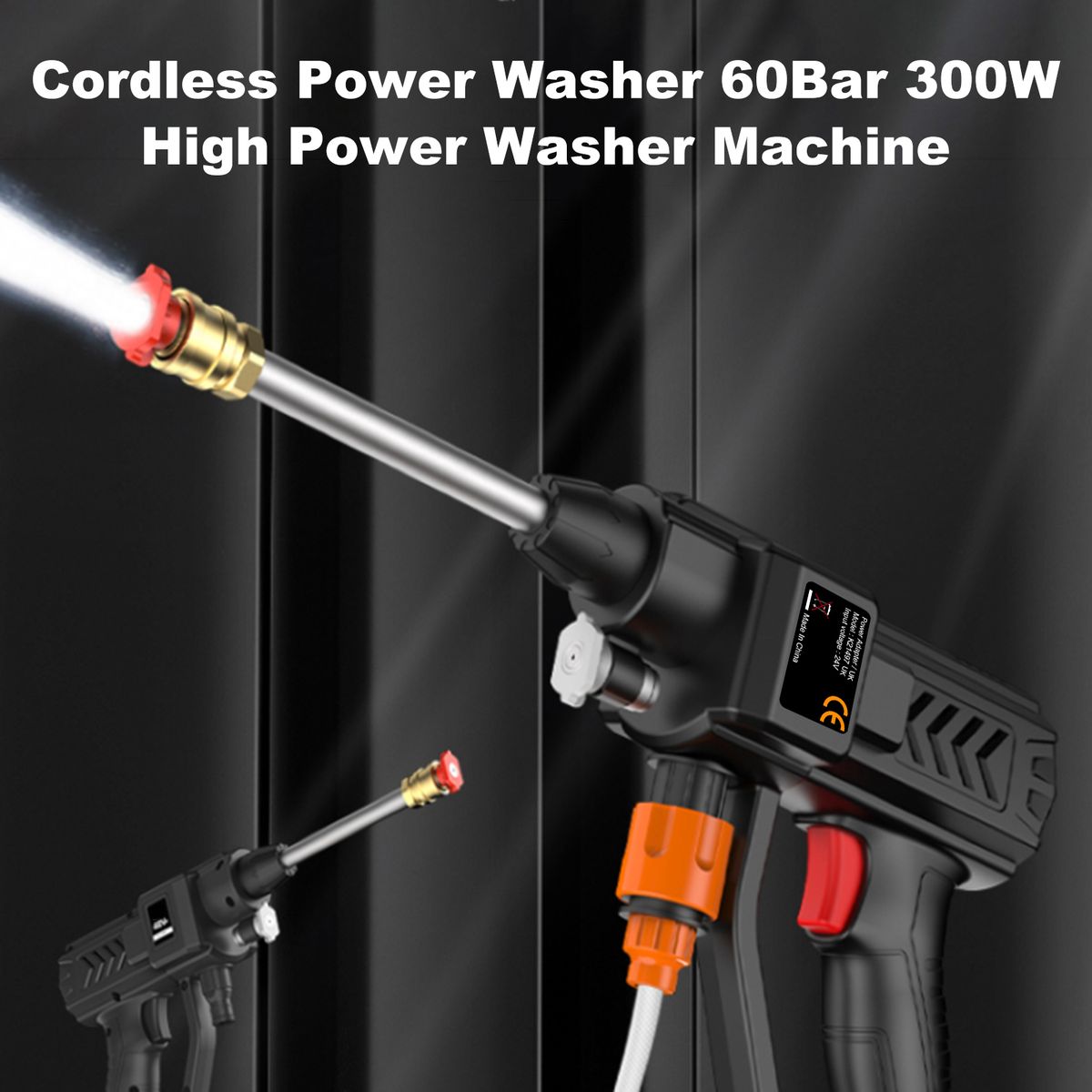 Cordless Power  Washer 300W High Power With 5in1 Nozzles