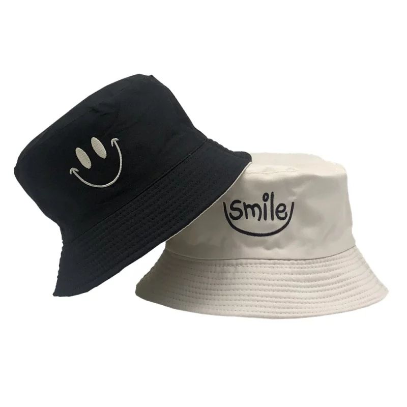 Unisex Double-Sided Reversible Bucket Hat Men Women Fishermen Cap Black-White
