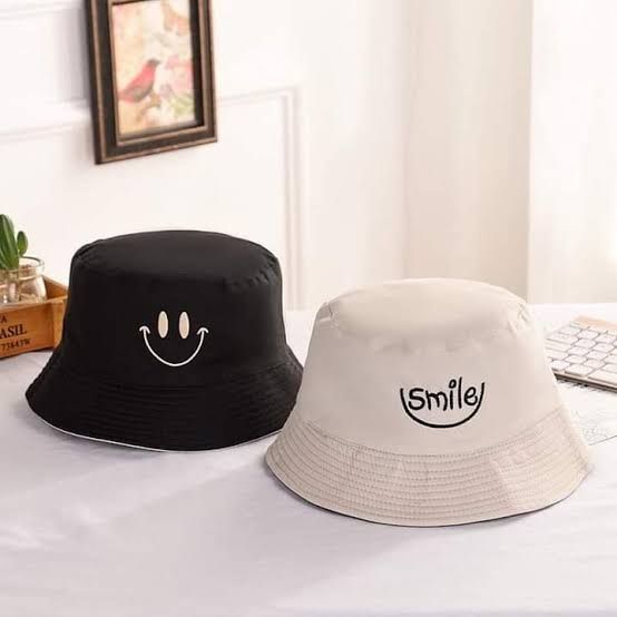 Unisex Double-Sided Reversible Bucket Hat Men Women Fishermen Cap Black-White
