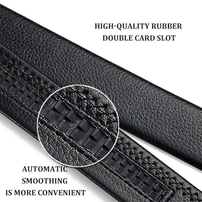 Men's Belt Leather Automatic Buckle Belts-Black