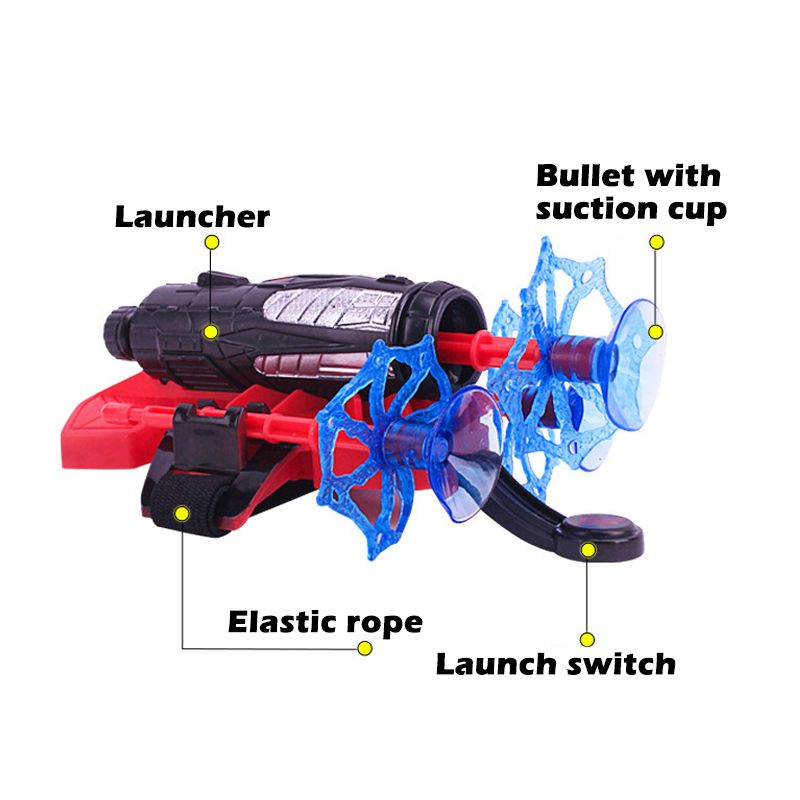 Spider Mans Toys Kid Wrist Launcher Toy Set Super Hero Movie Figures Cosplay Glove Soft Bullet Birthday Gift For Children(#With Glove A)