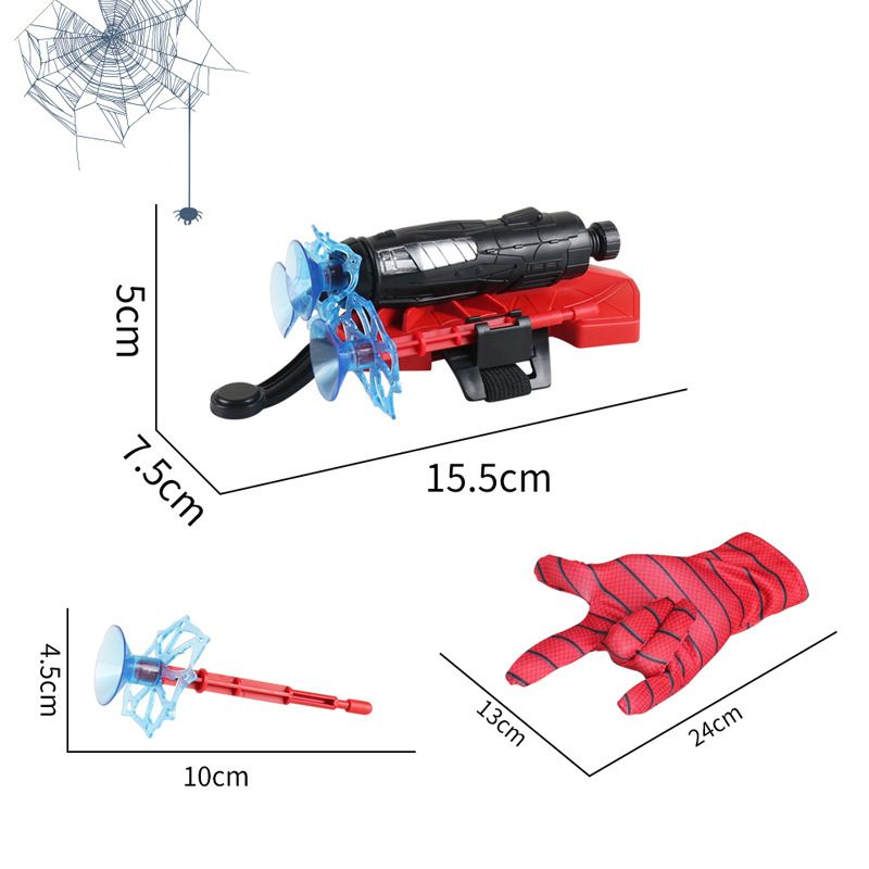 Spider Mans Toys Kid Wrist Launcher Toy Set Super Hero Movie Figures Cosplay Glove Soft Bullet Birthday Gift For Children(#With Glove A)