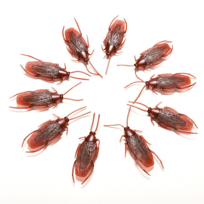 10pcs Funny Toys Special Lifelike Realistic Model Simulation Fake Rubber Cockroach