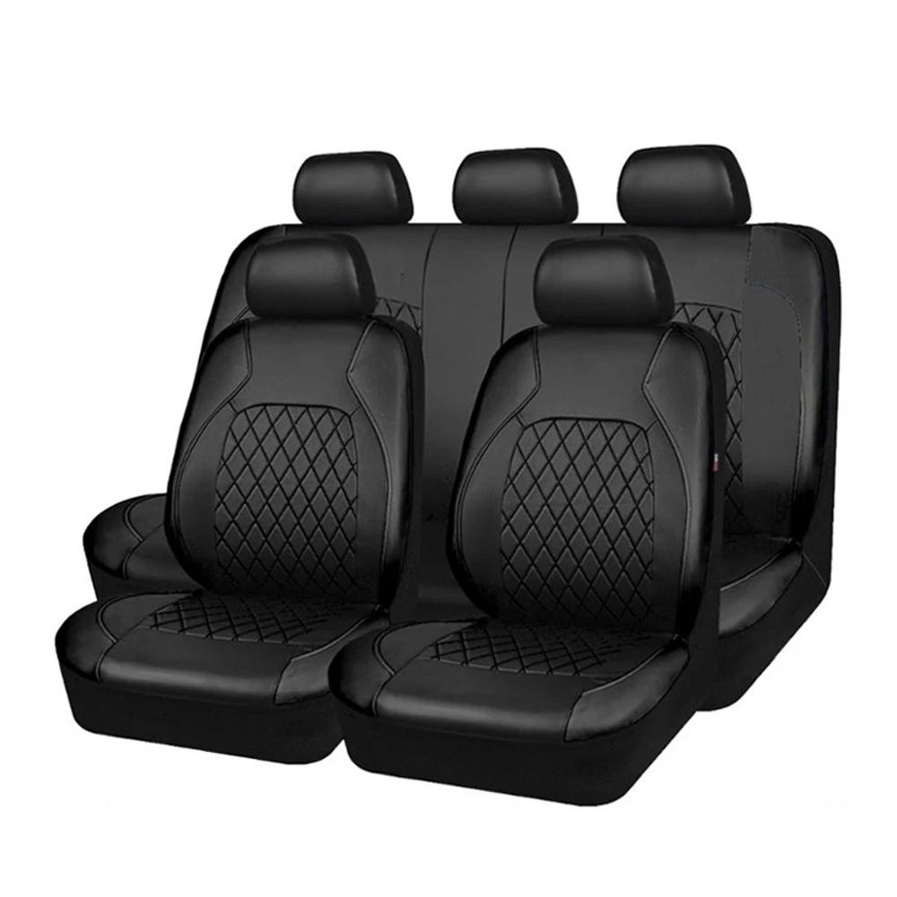 9Pcs Car Seat Cover PU Leather Universal Protector Full Set