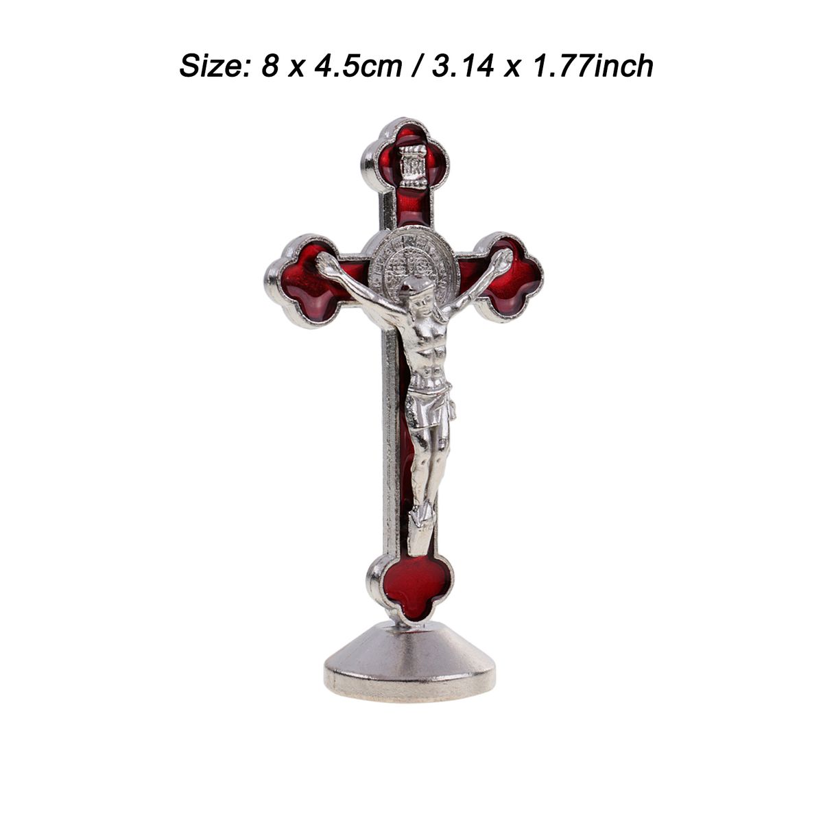 Durable Magnetic Bottom Cross Statue Crucifix Jesus Christianity