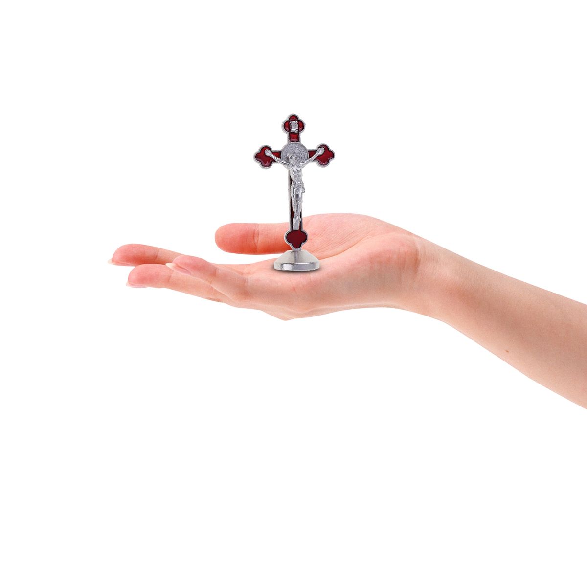 Durable Magnetic Bottom Cross Statue Crucifix Jesus Christianity