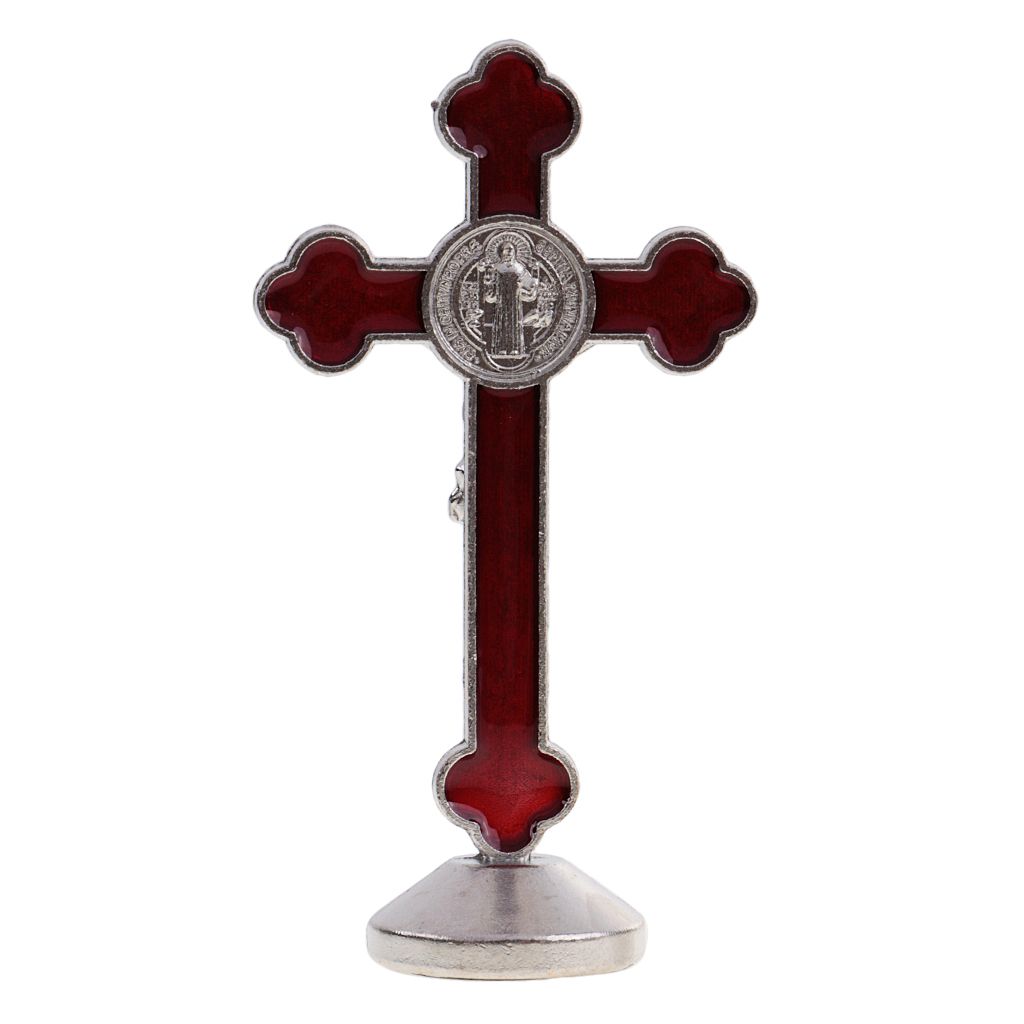 Durable Magnetic Bottom Cross Statue Crucifix Jesus Christianity
