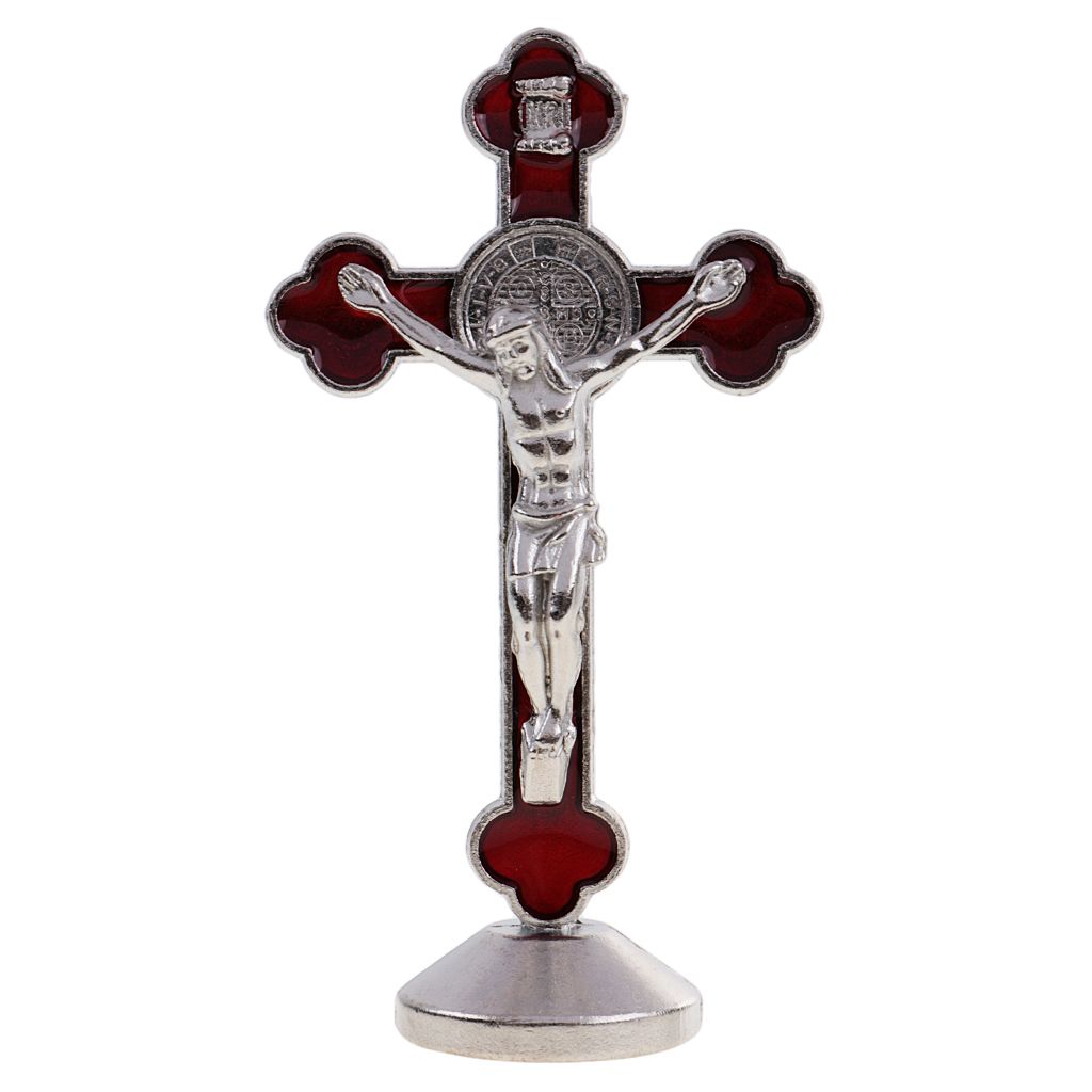 Durable Magnetic Bottom Cross Statue Crucifix Jesus Christianity