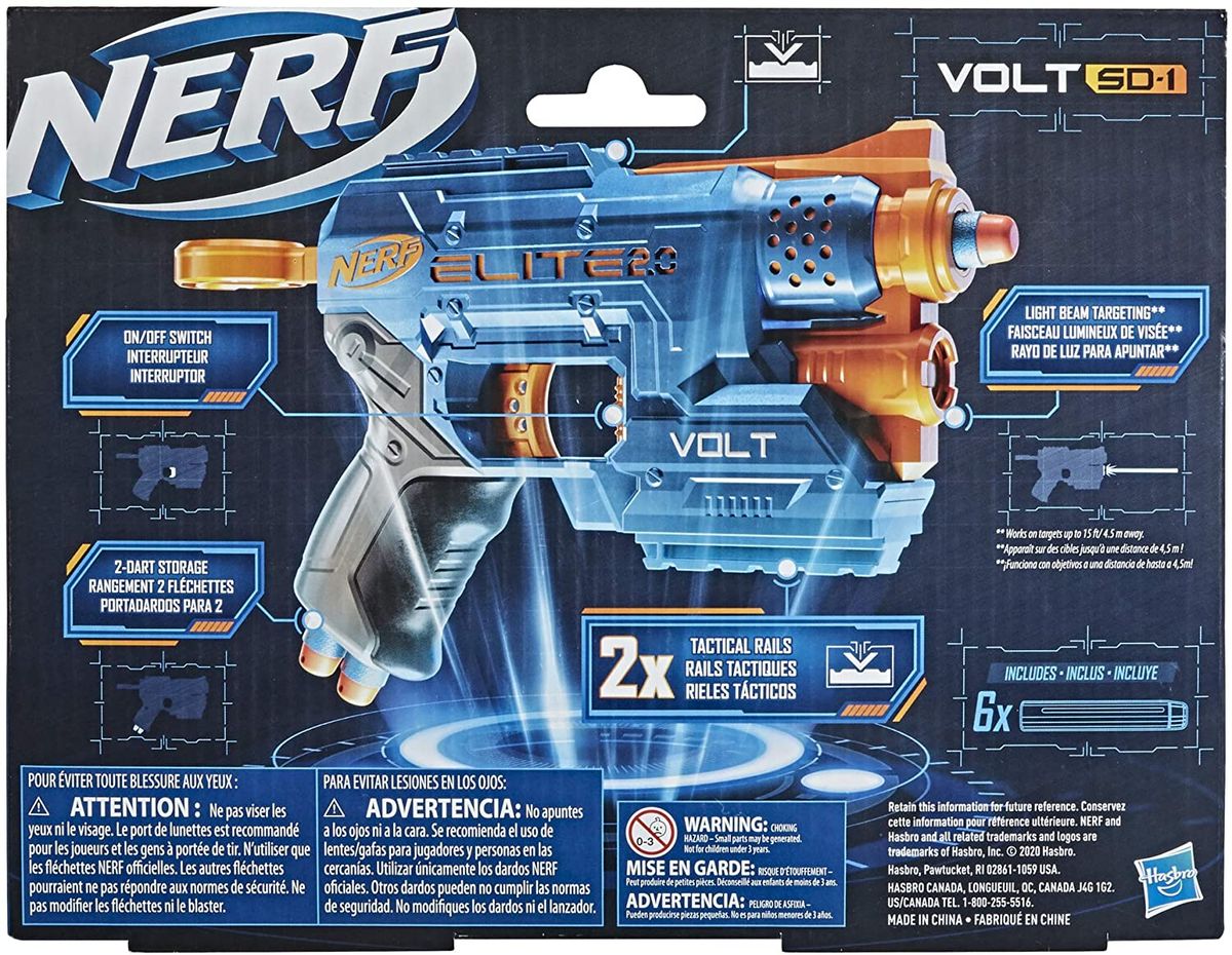 NERF Elite 2.0 Volt SD-1 Blaster - 6 Official Darts