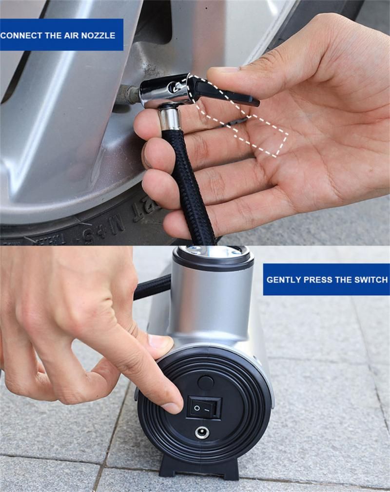 Speed Portable Car Tyre PumpAir Inflator Whit LED Lighting
