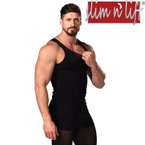 White X 3 + Black X 3 (#6 Pack) Slim Lift Slimming Mens Body Slimming Tummy Cami Shaper Vest(#6 Black)