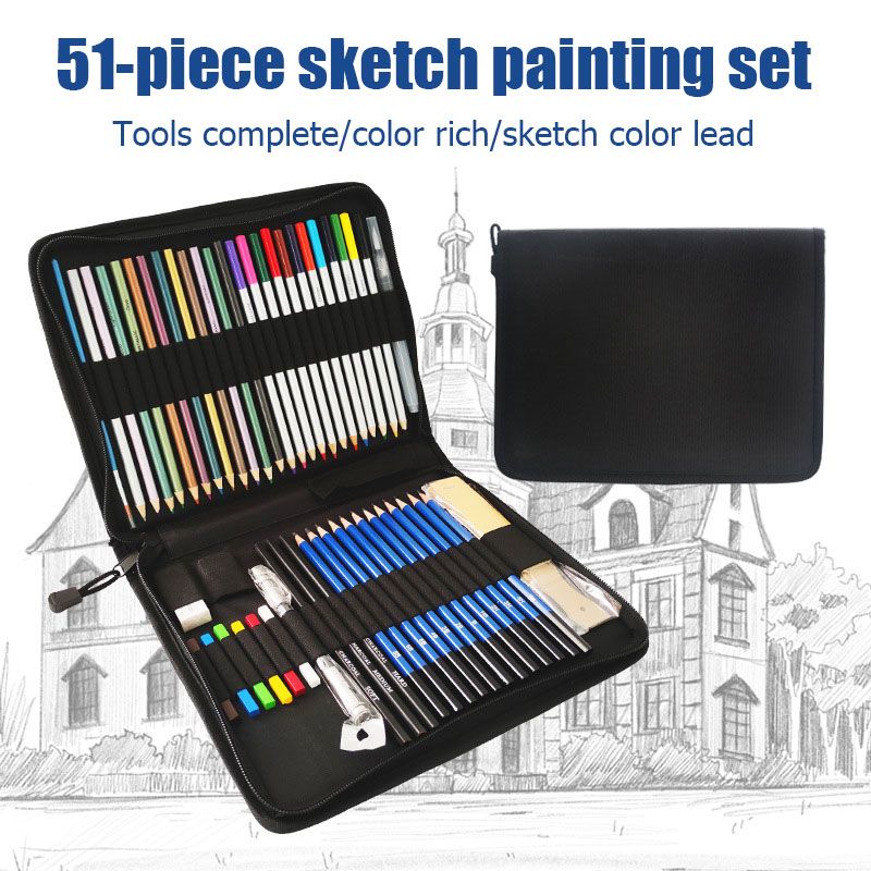 Set Of 51 Drawing Pencils/office School
