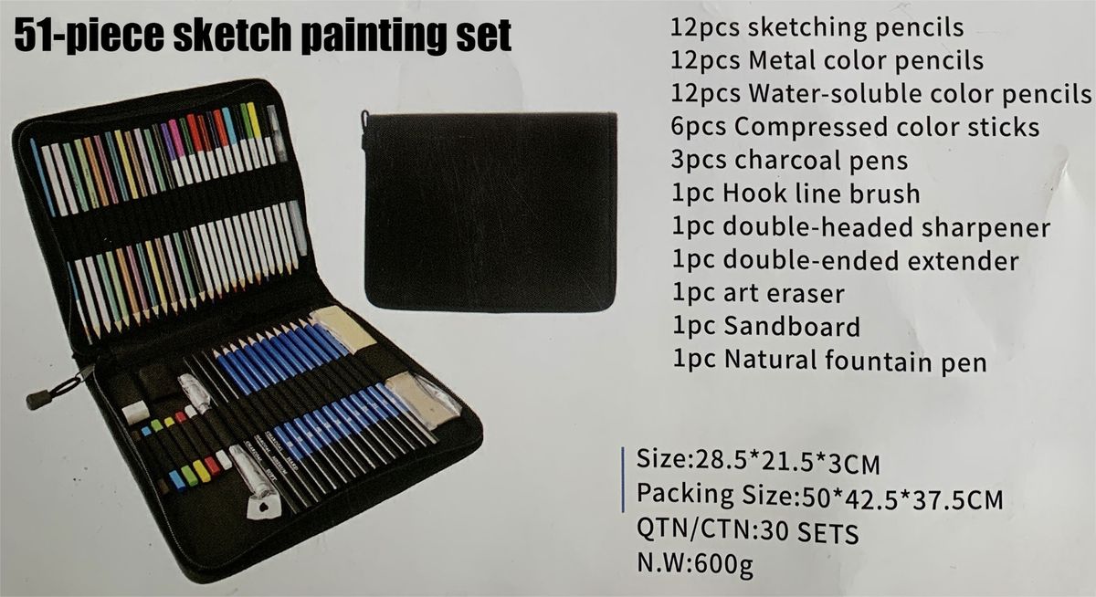 Set Of 51 Drawing Pencils/office School