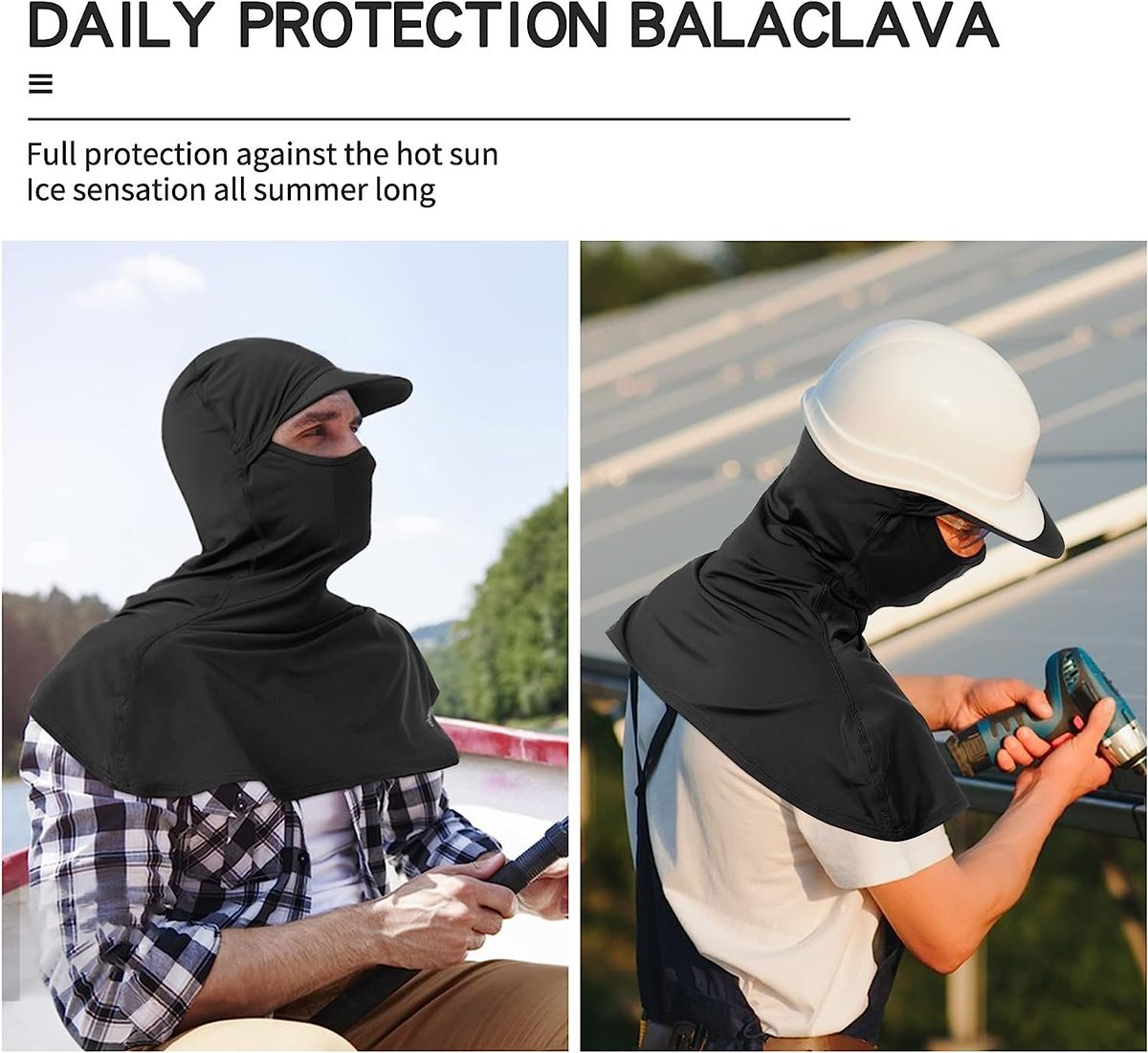Motorcycle Full Face Sunshade Cover Cap Headscarf Band-Black