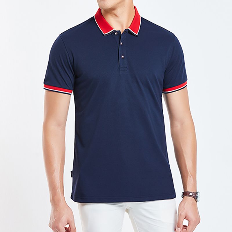 Men's Short Polo-navy