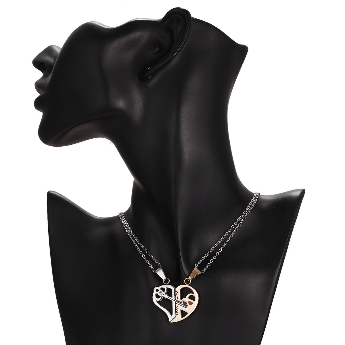 2Pcs/Set Couple Pendants Necklace For Lovers Valentines