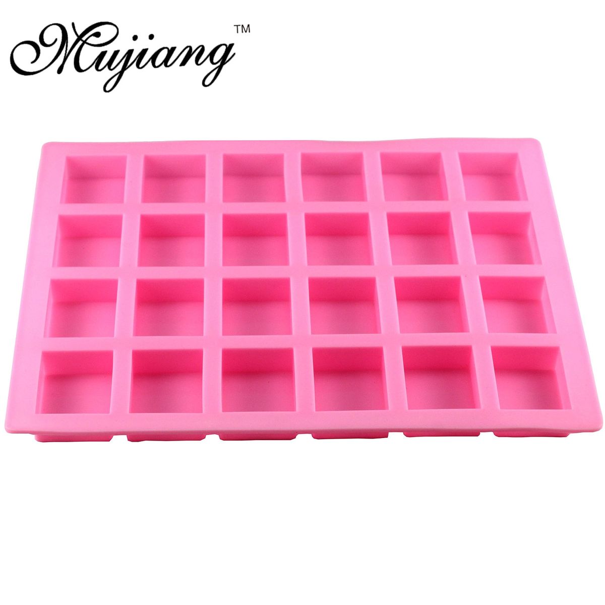 Mujiang 2Pcs/Set Soap Silicone Molds Kitchen Baking 24 Cavity Rectangle 16 Cavity Oval DIY Jelly Cake Candy Chocolate Moulds