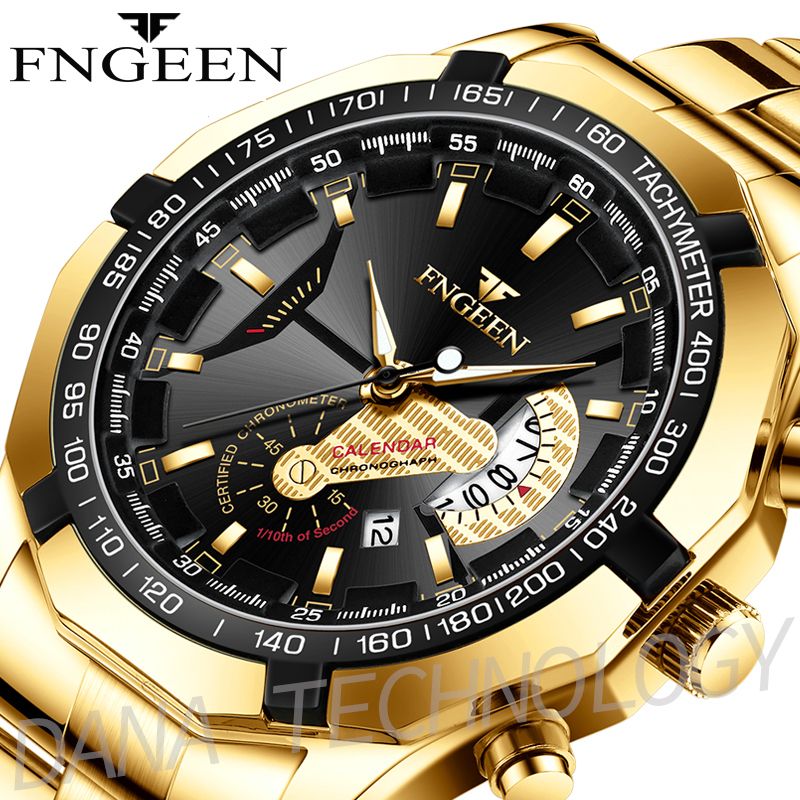 05 Calendar Sporty Waterproof Quartz Watch/Black