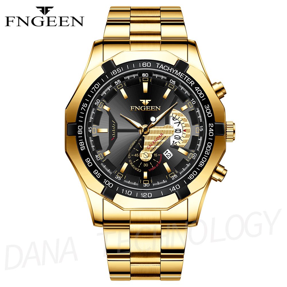 05 Calendar Sporty Waterproof Quartz Watch/Black
