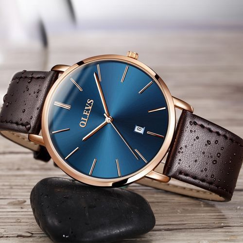 Ultra Thin Quartz Watch Men OLEVS Luxury Rose Gold Men Watch