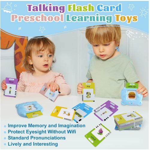 Kids Rechargeable Reading & Talking Flash Cards For Children - Pocket Vocab - 2-8years