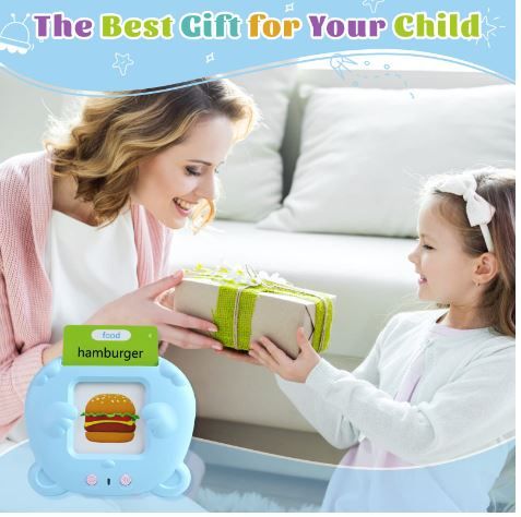 Kids Rechargeable Reading & Talking Flash Cards For Children - Pocket Vocab - 2-8years