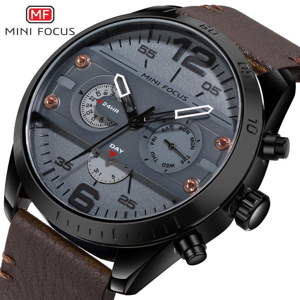 Fashion Sport Watch Men Quartz Watches Male Wristwatch Brown