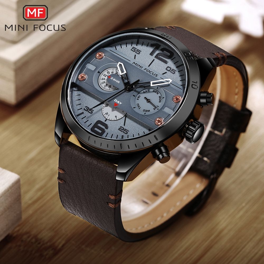 Fashion Sport Watch Men Quartz Watches Male Wristwatch Brown