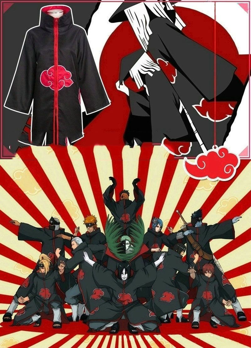 Anime Naruto Akatsuki /Uchiha Itachi Cosplay Halloween Christmas Party Costume Cloak Cape