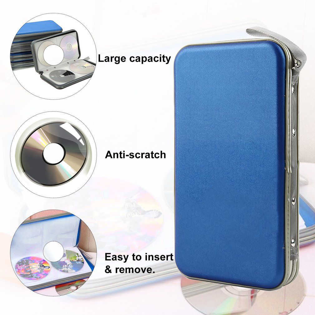 Zier Closure Disc Storage Case 80 PCS CD VCD DVD Holder Portable Hard Box