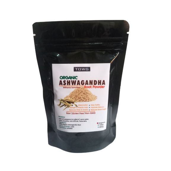 Organic Ashwagandha Powder -- 100g