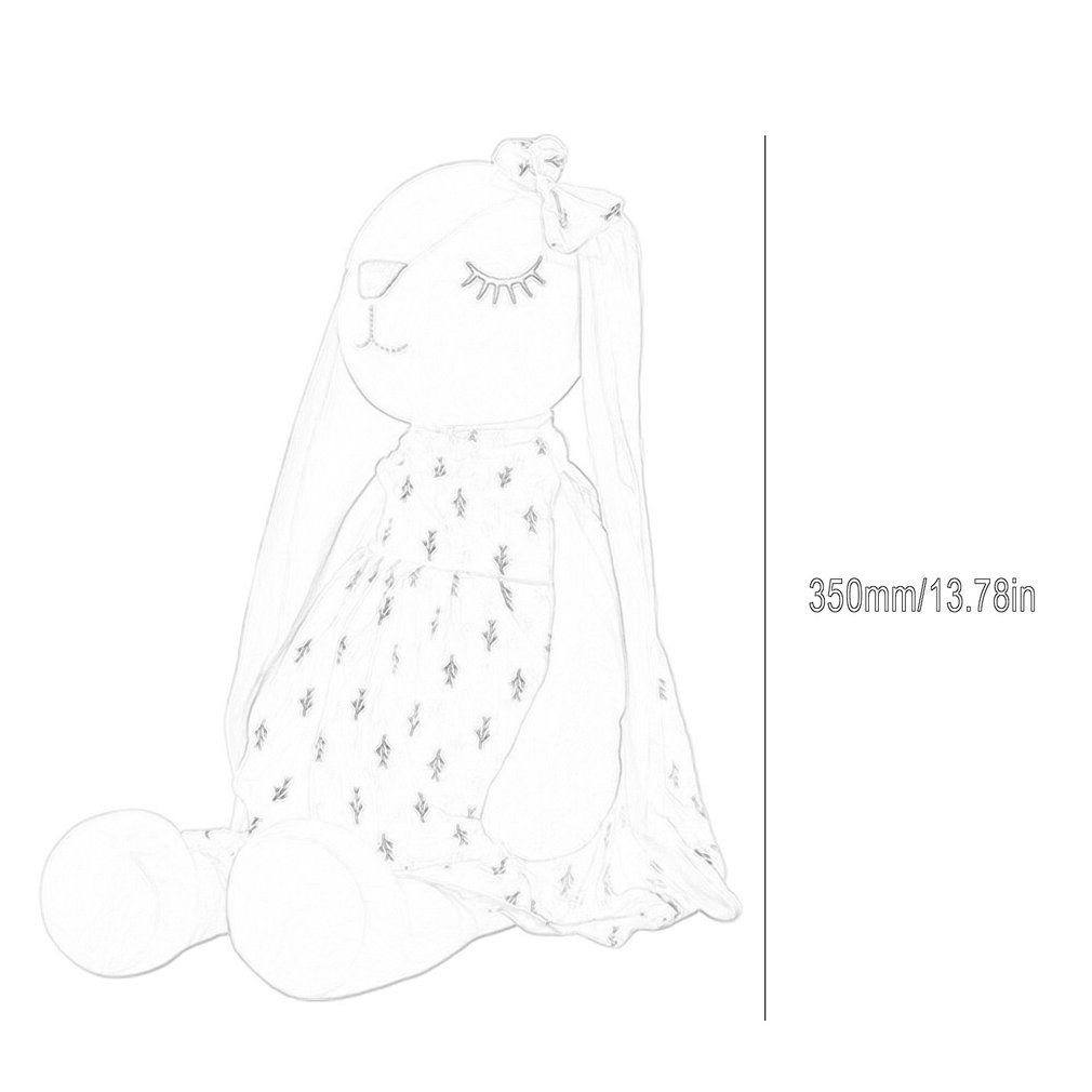 Cute Bunny Doll Plush Toy Doll Baby Soothing Rabbit Doll With Sleeping Doll-Pink-35CM