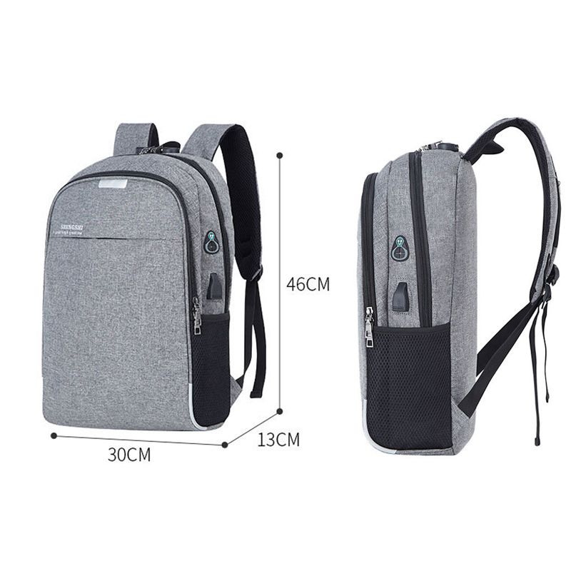 Password Lock Anti Theft Laptop Backpack Grey