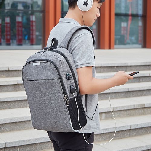 Password Lock Anti Theft Laptop Backpack Grey