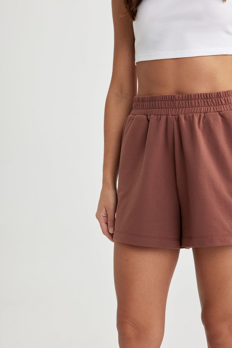 Woman Young Regular Fit Knitted Short - Brown