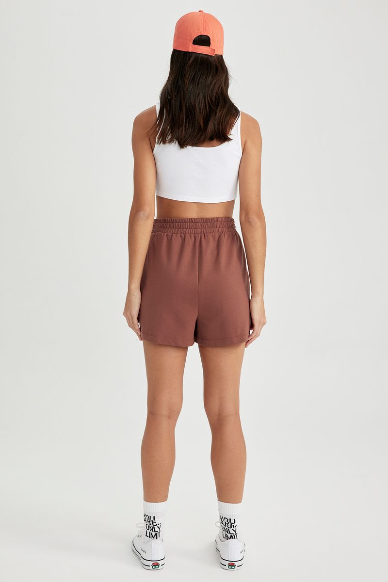 Woman Young Regular Fit Knitted Short - Brown