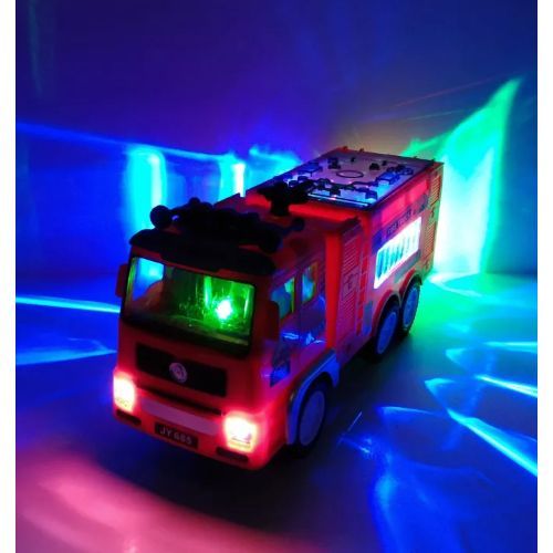 Electric Fire Truck For Kids With 4D Lights And Free Battery