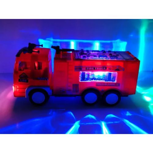 Electric Fire Truck For Kids With 4D Lights And Free Battery