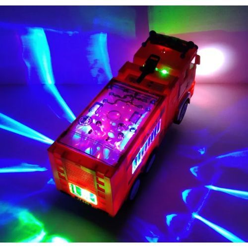 Electric Fire Truck For Kids With 4D Lights And Free Battery