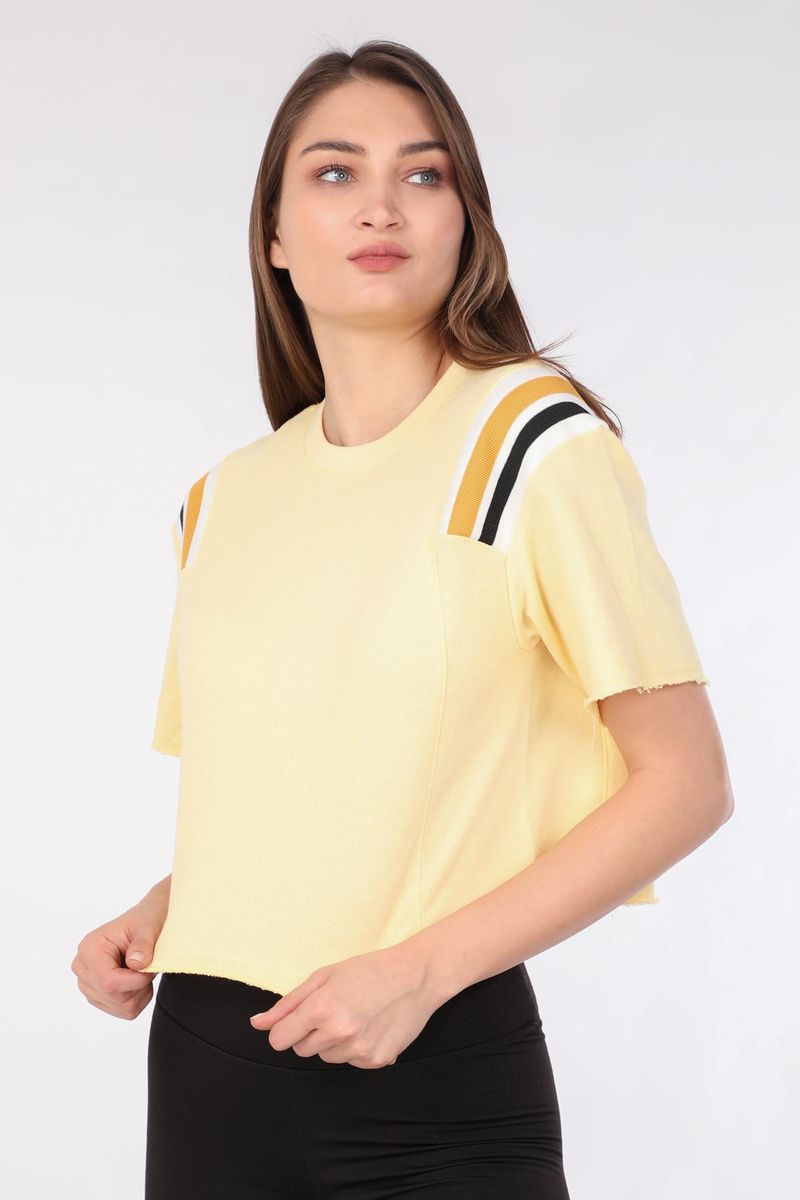 Women's Ribbed Crop T-shirt Yellow