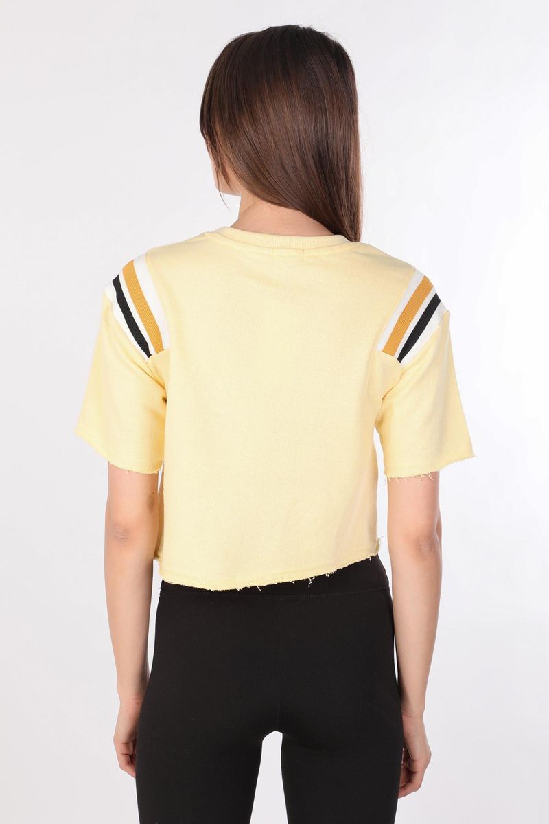 Women's Ribbed Crop T-shirt Yellow